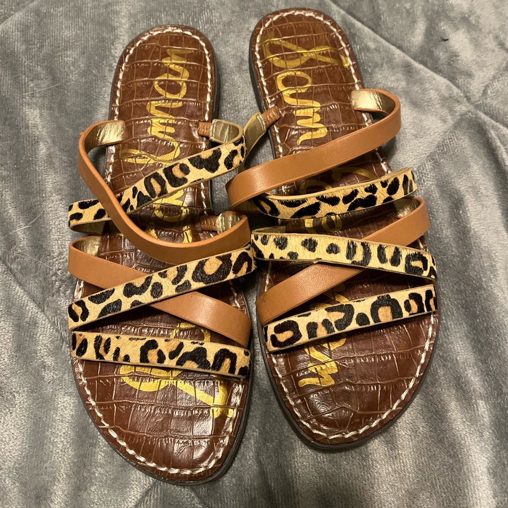 Sam Edelman Giana Sandal Animal Print, Size 7, EUC - Picture 3 of 9